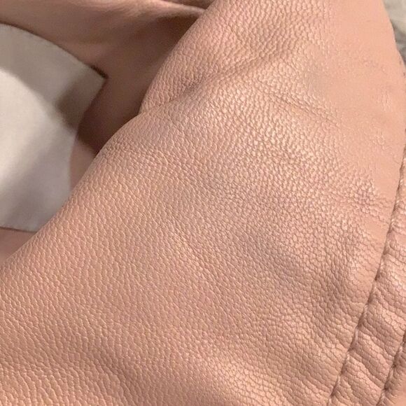 A New Day Pink Faux Leather Moto Style Asymmetrical Zip Up Jacket - Picture 16 of 16